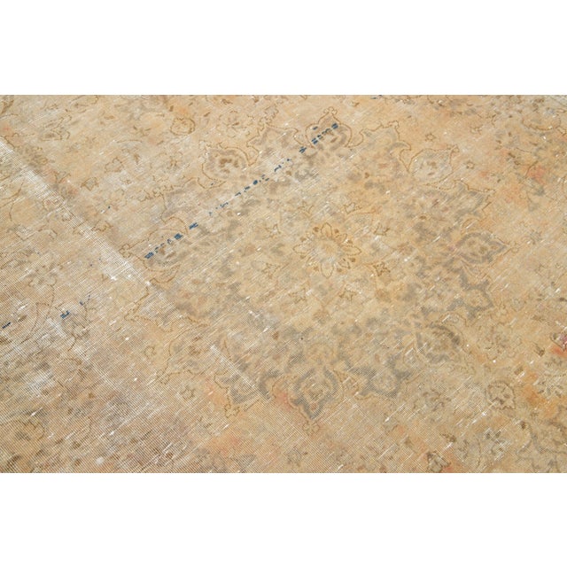 Textile Vintage Persian Mahal Beige Wool Rug Handmade With Medallion Motif For Sale - Image 7 of 8