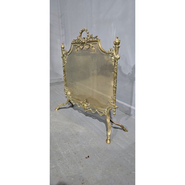 Metal Victorian Gilt Brass Fire Guard, 1880 For Sale - Image 7 of 9