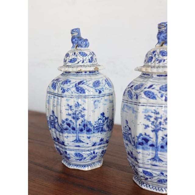 Pair of Late 18th C. French Earthenware Jars With Lions Head Details For Sale - Image 12 of 12