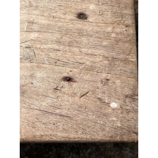 Early 19th Century Provincial Farmhouse Work Table, Scrubbed Fruitwood For Sale - Image 10 of 13