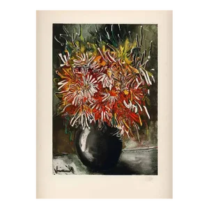 1958 Vlaminck Lithograph 41 China Asters