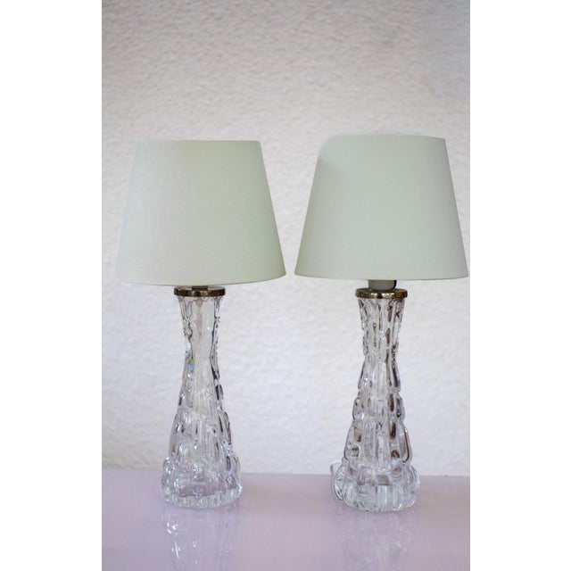 Crystal Glass Table Lamps by Carl Fagerlund for Orrefors, Sweden, Set of 2 For Sale - Image 11 of 13