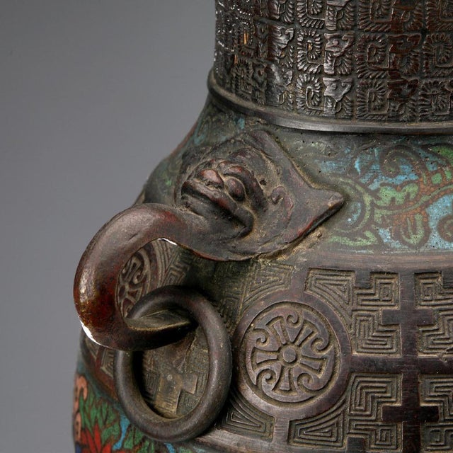 Brown Vase in Bronze For Sale - Image 8 of 12