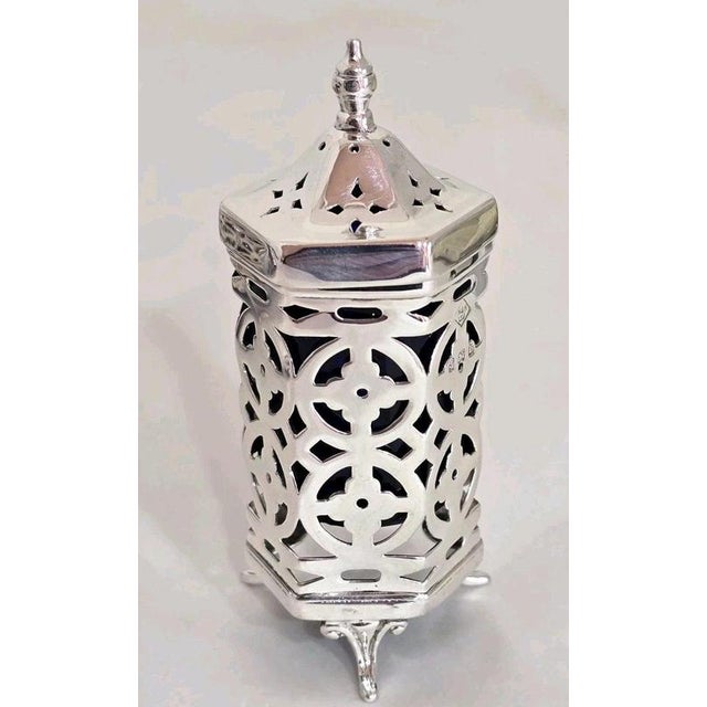 Antique Sterling Silver Three-Piece Cruet Set, Birmingham, 1926, Set of 3 For Sale - Image 10 of 18