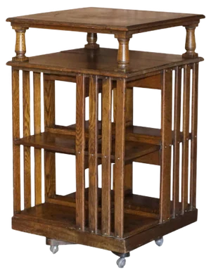 Large Victorian English Oak Revolving Bookcase Table, 1880s