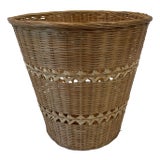 Vintage Wicker Trash Can For Sale
