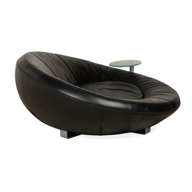 Animal Skin DS-152 Leather Two-Seater Black Sofa from de Sede For Sale - Image 7 of 10