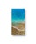 I Was Here by Ana Hefco | Mixed Media on wood panel Abstract beach scene with blue and gold tones. For Sale - Image 4 of 5