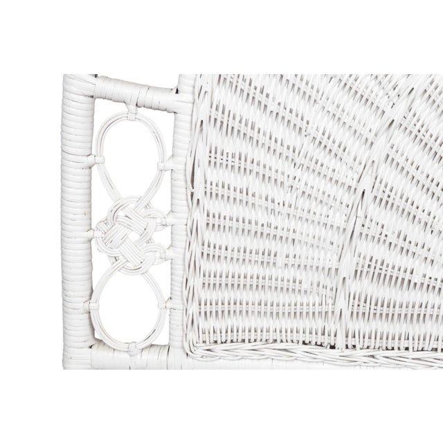 Rustic White Twin Bamboo and Rattan Headboards, a Pair For Sale - Image 3 of 7