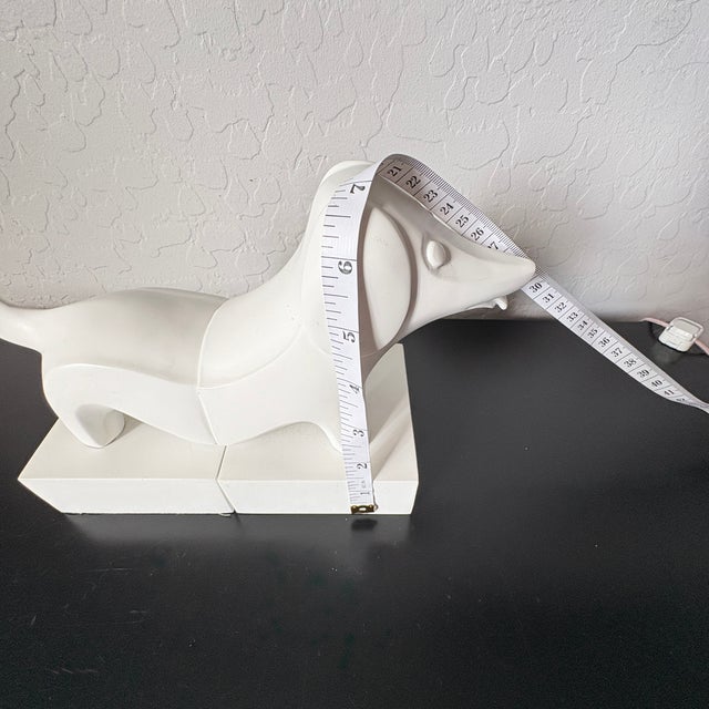 Jonathan Adler Pair Minimalist White Dog Bookends Heavy Resin For Sale - Image 14 of 14