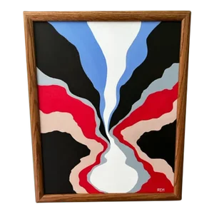 Mid 20th Century Surrealism "Soul at Conception", Original Acrylic Painting by Rem