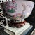 Mid 20th Century Large Chinese Famille Rose Porcelain Bowl With Birds, Lotus & Butterflies on Carved Wood Stand For Sale - Image 4 of 13