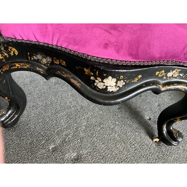 Exceptional 19th Century English Victorian Papier-Mâché Gothic Revival Black Lacquer Arm Chair For Sale - Image 15 of 17