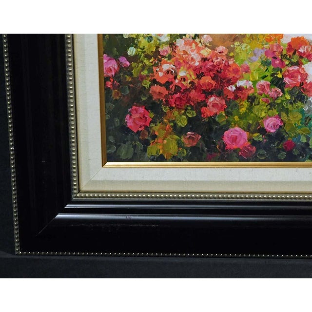 Green Paul Guy Gantner "Untitled" Original Oil Painting With Custom Frame Landscape For Sale - Image 8 of 9