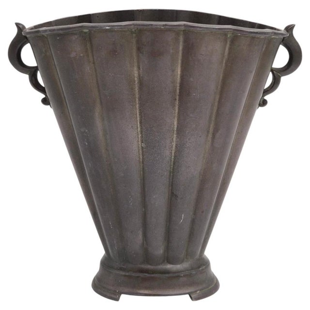 Danish Grace Art Deco Sculptural Vase in Diskometal by Just Andersen, 1930s For Sale - Image 13 of 13