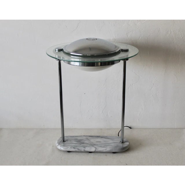 Robert Sonneman Robert Sonneman Style "Saturn" Chrome Glass Marble Large Desk Lamp For Sale - Image 4 of 10