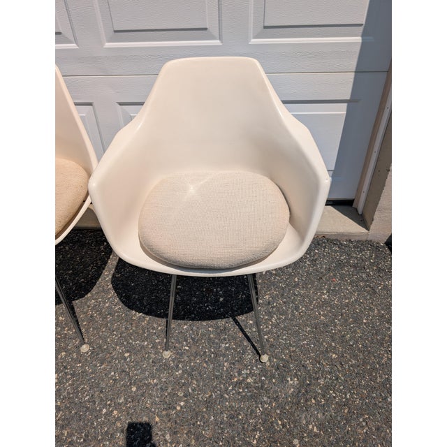 Mid-Century Modern Burke, Inc. Fiberglass Dining Chairs - Set of 4 For Sale - Image 4 of 10