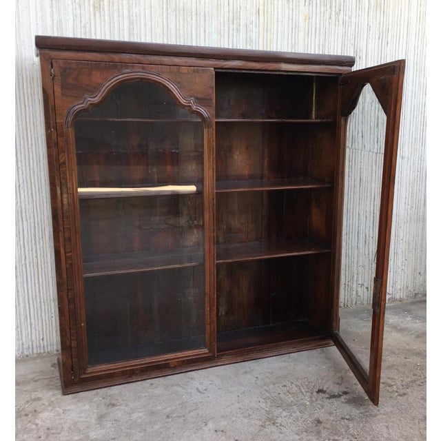 French Provincial French Provincial Plantation Style Walnut Vitrine, Bookcase, 19th Century For Sale - Image 3 of 18