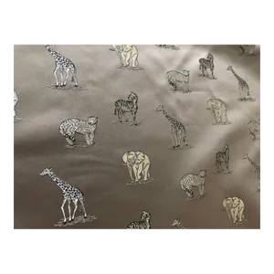 Cafe Au Lait Brown Zebra Elephant Cheetah Giraffe Animal Pattern Upholstery Drapery Fabric