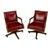 A pair of Baker rolling office chairs with a more classic, tailored feel. Solid wood frames with carved arms, brass...