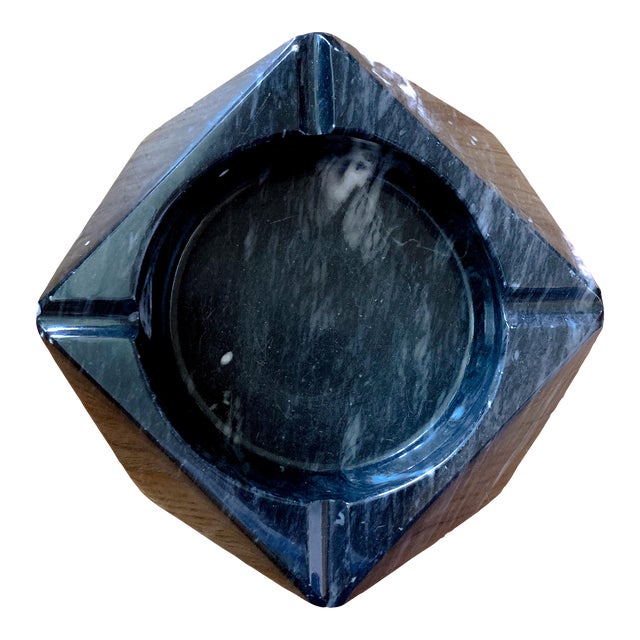 Vintage Black Marble Catchall Ashtray For Sale