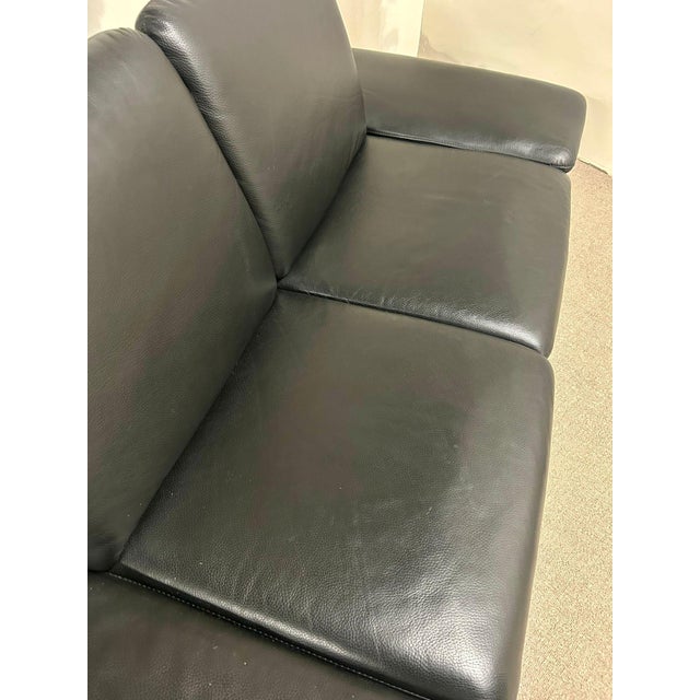 Black Black Leather 2-Seater Sofa with Adjustable Armrests from Leu Swiss, 2000s For Sale - Image 8 of 14