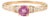 Brilliant Round Cut Pink Sapphire & Diamond Stacking Ring Size 6 in 14k Yellow Gold For Sale