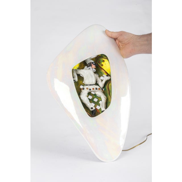 Black Vintage Italian Ceramic Arlequino Sconce by Luigi Carron for Alcyone Marostica, 1955 For Sale - Image 8 of 12