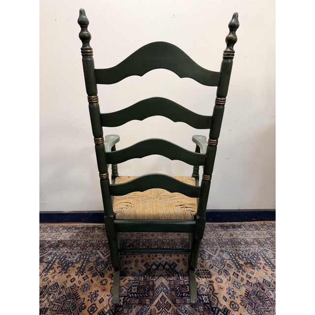 Vintage Dutch Ladderback Rocking Chair For Sale - Image 6 of 7
