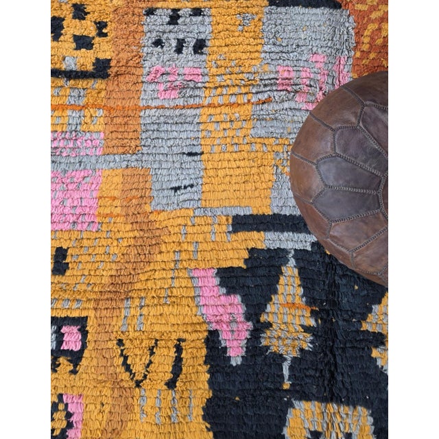 2020s Vintage Yellow Boujad Rug - 8.3 X 6.5 Ft For Sale - Image 5 of 9