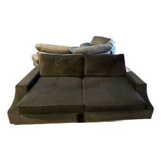 Sota by Massimo Scolari for Giorgetti Black & Smoke Gray Wool Sofa For Sale