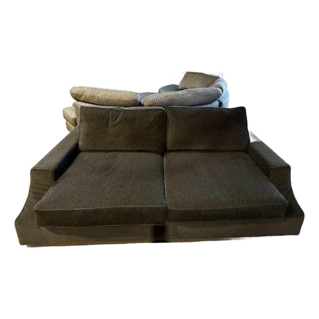 Sota by Massimo Scolari for Giorgetti Black & Smoke Gray Wool Sofa For Sale