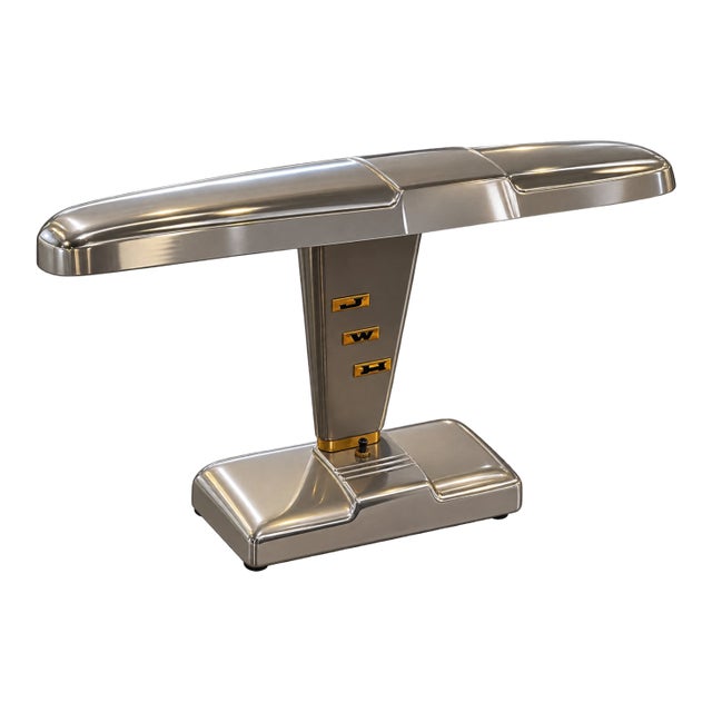 Vintage Art Deco Streamline Bank Lamp, Circa 1960s For Sale
