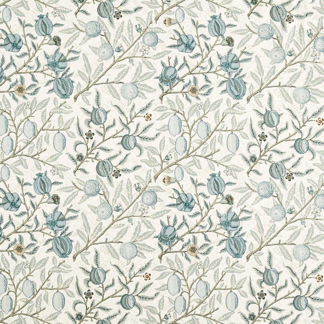 Morris & Co. Fruit WW Fabric in Mineral Blue For Sale