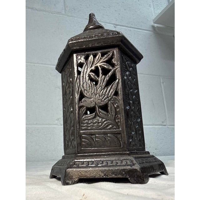 19th Century Antique 1890's Chamberlain & Hill Lantern Space Heater Cast Iron Still Coin Bank For Sale - Image 5 of 12
