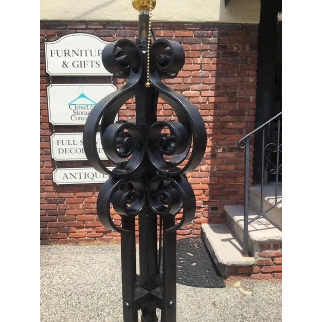 Antique Spanish Mission Style Iron Floor Lamp For Sale - Image 4 of 7