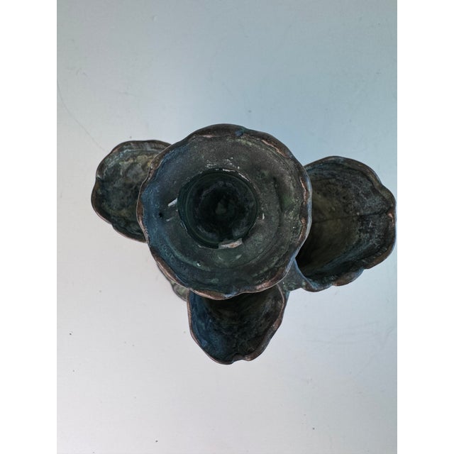 French Country Faux Bois Bronze Vase For Sale - Image 3 of 5