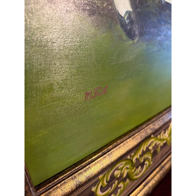 Late 20th Century Late 20th Century M. Picot Original Ballroom Oil Painting For Sale - Image 5 of 8