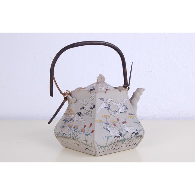 Oriental Tea Service in Hand-Painted Porcelain, Set of 9 For Sale - Image 6 of 18