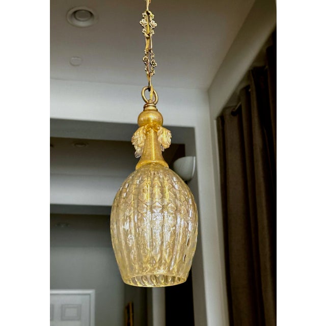 Barovier Gold Bubbles Murano Glass Pendant Light For Sale - Image 12 of 12