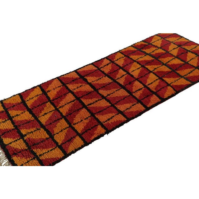 Traditional Vintage Moroccan Runner With Gold and Pink Geometric Patterns, From Rug & Kilim For Sale - Image 3 of 7