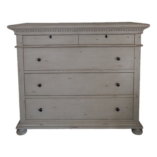 Restoration Hardware St James 5-Drawer Dresser in Antique White For Sale