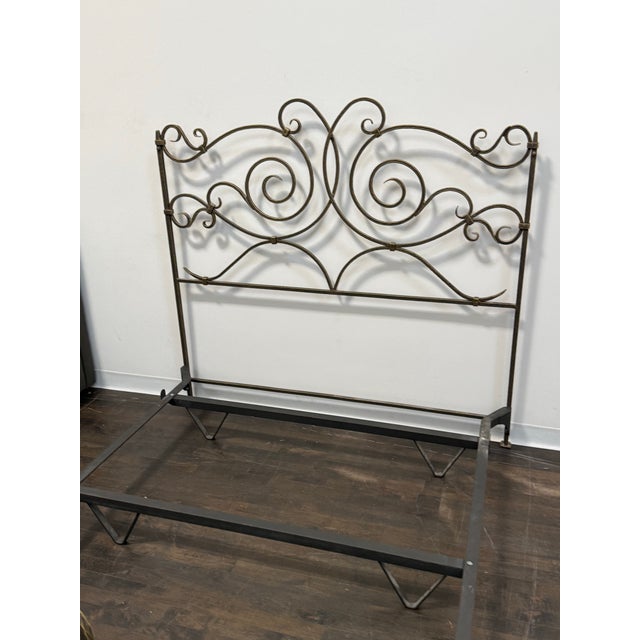 Traditional Full Size Claudio Rayes Wrought Iron Bed Frame, Model 20 For Sale - Image 3 of 12