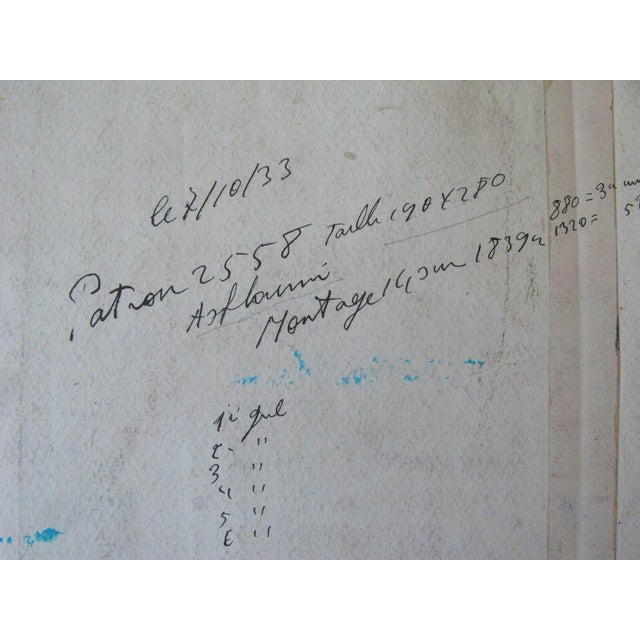 Antique Textile Design on Paper For Sale - Image 6 of 6