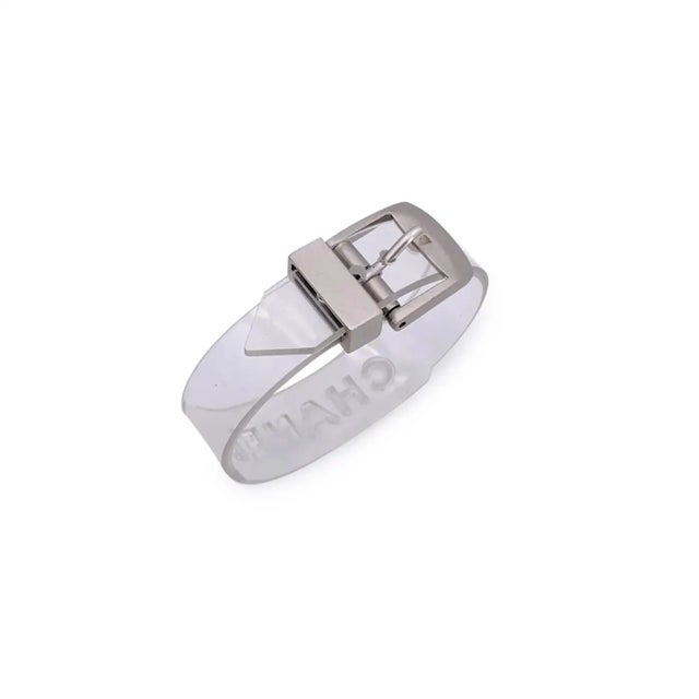 Contemporary A Post-Modern 21st Century Plastic and Metal Logo Bracelet by Chanel For Sale - Image 3 of 15