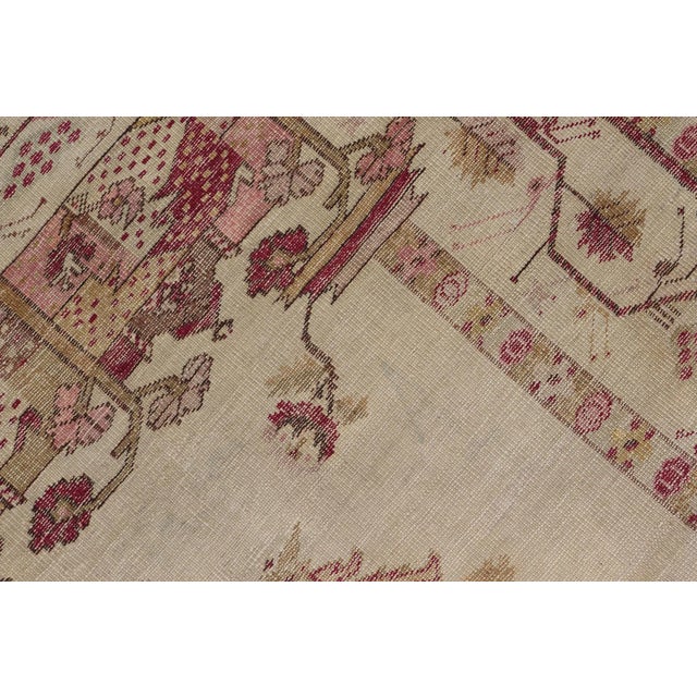 Early 20th Century Early 20th Century Color Antique Oushak Rug With Columns, Chandelier & Vase Design For Sale - Image 5 of 13