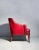 Edward Wormley Vintage Decorator Chair in Red "Faux" Leather on Castors For Sale - Image 4 of 5