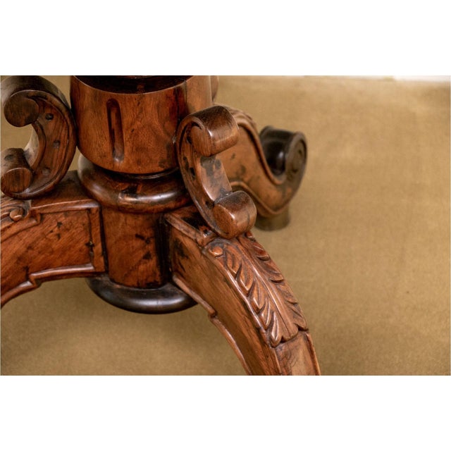 Antique Carved Center Hall Drum Table For Sale - Image 10 of 11
