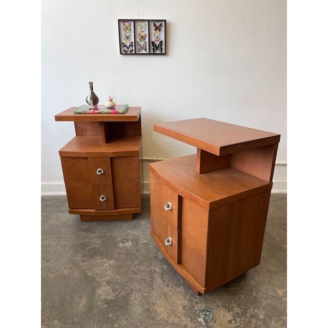 Restored Pair of "Titan" Nightstands by Kent Coffey For Sale In Los Angeles - Image 6 of 12