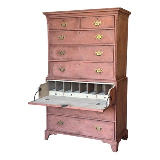 Antique George III Painted Secretaire Tallboy, 1790 For Sale